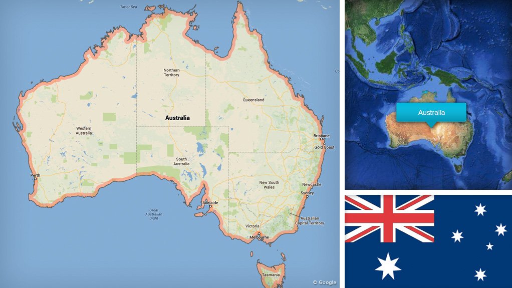 Image of Australia map/flag