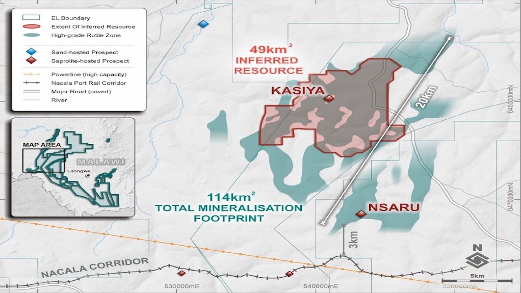Image of mineralisation footprint at the Kasiya project