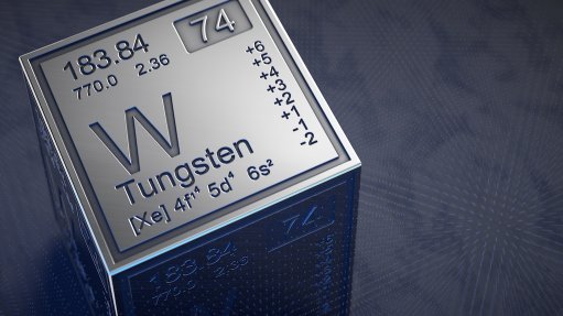 Image of periodic table symbol for tungsten